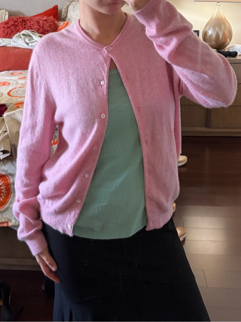 TSE Pink Button-Front Women's Cardigan